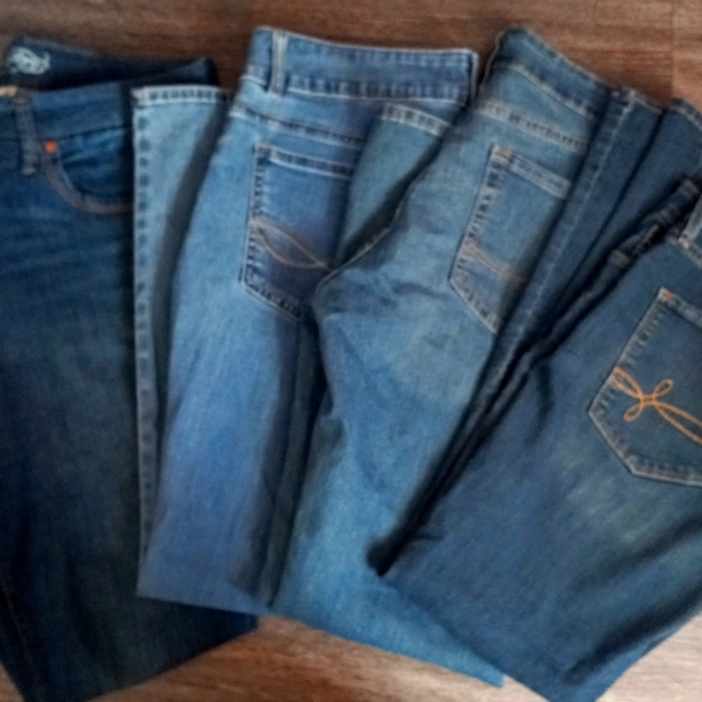 Ladies jeans lot of 3 size 12 petite.
